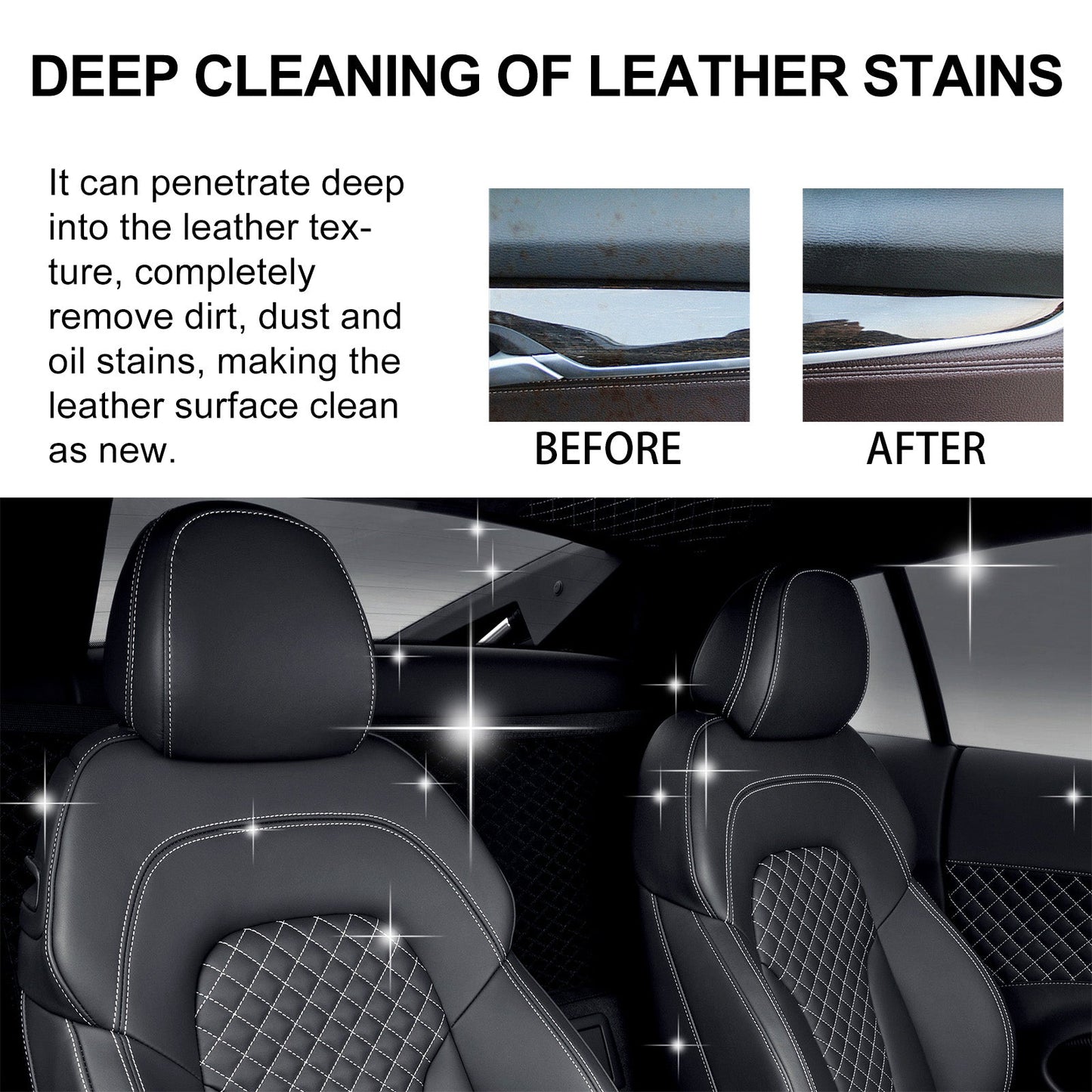 Homonth Automotive Leather Care Polish Clean Remove Stains and Revitalize Seats