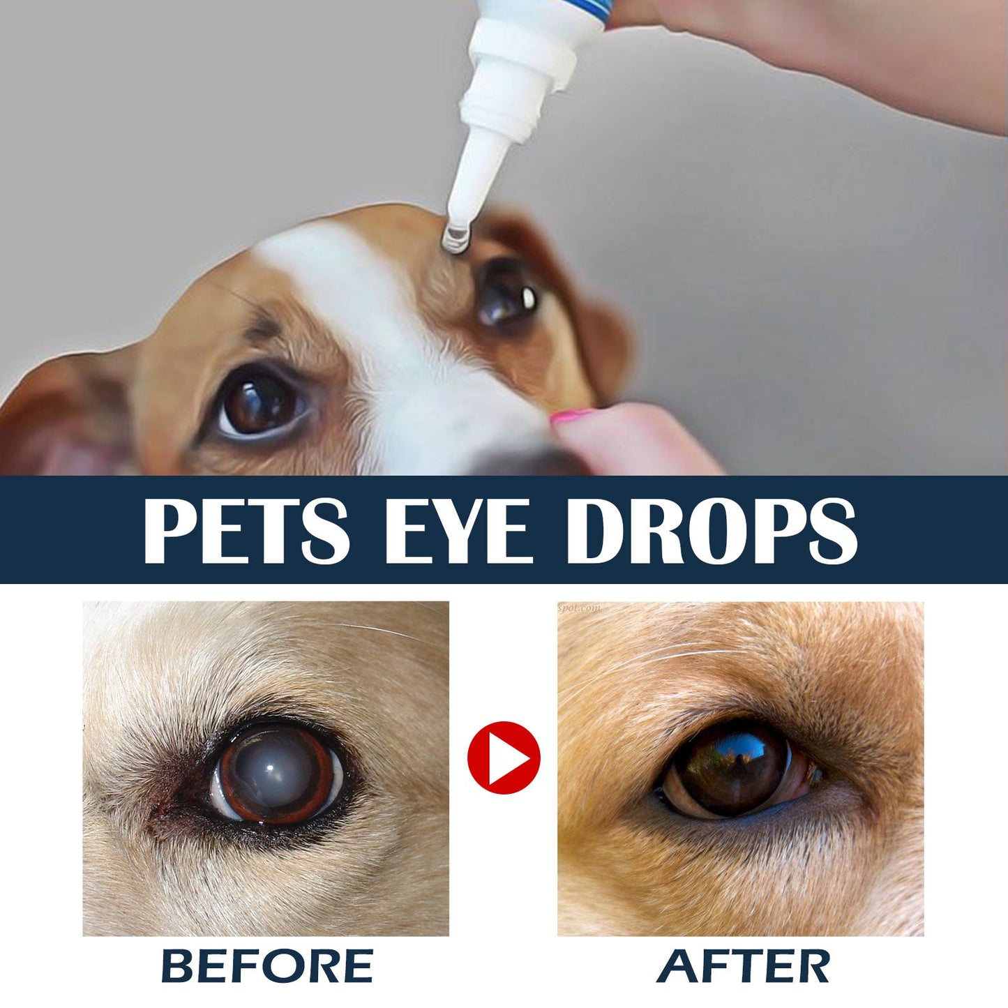 Yegbong Pet Eye Drops Remove Tear Stains Relieve Itching and Clean Eyes for Dogs and Cats