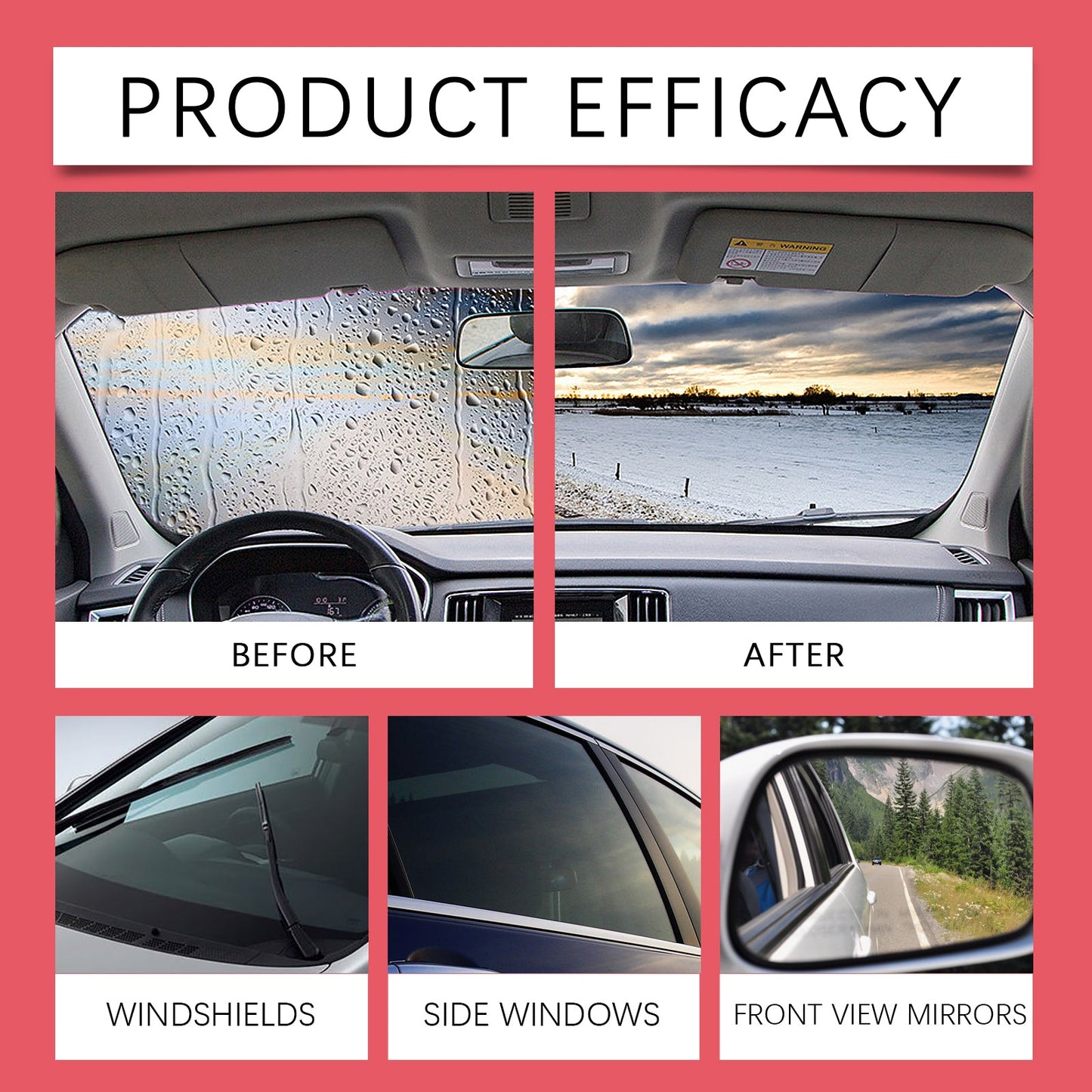 Homonth Car Windshield Cleaner Restore Shine Remove Dirt Oil and Stains