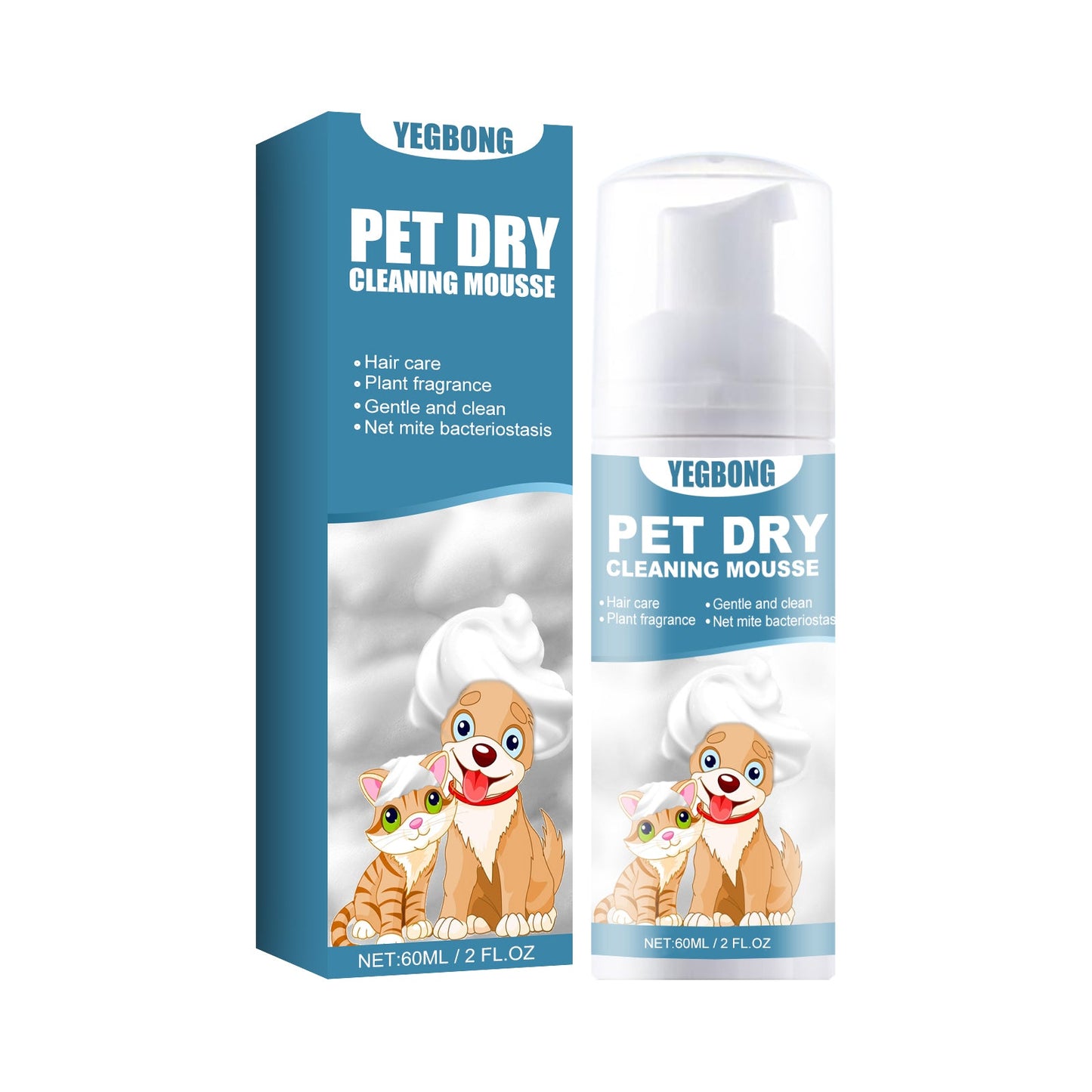 Yegbong Pet Foam Shampoo Mousse Deodorize and Condition Fur without Rinsing