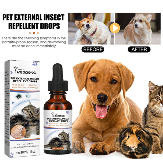 Yegbong Pet Flea and Tick Treatment Drops Effective Outdoor Parasite Control for Cats and Dogs
