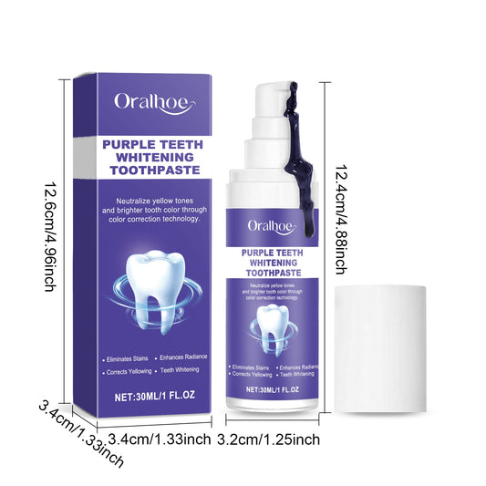 Oralhoe Purple Brightening Toothpaste Remove Stains Whiten Teeth and Freshen Breath