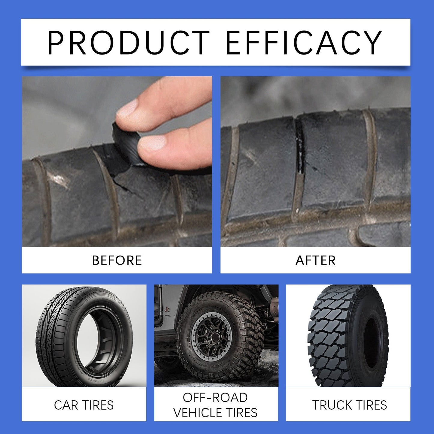Rayhong Tire Repair Gel Restore Sidewall Cracks and Scratches for Car Tires