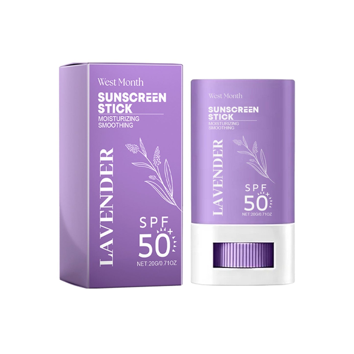 West Month Lavender Sun Protection Cream Outdoor UV Defense with Refreshing Non Sticky Finish