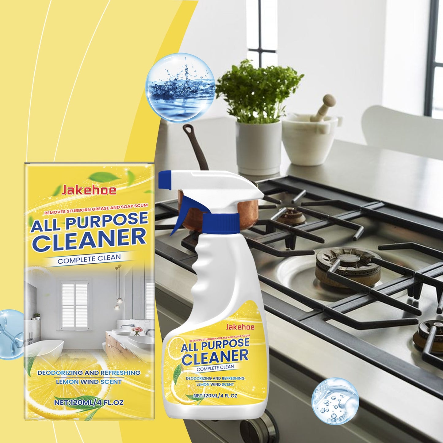 Jakehoe Multi Purpose Cleaner Degrease Stains and Gently Clean Floors and Surfaces