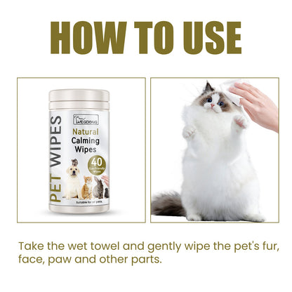 Yegbong Pet Cleaning Wipes for Cats and Dogs Gentle Body Ear and Eye Stain Removal Wipes