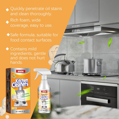 Jakehoe Stove and Range Hood Foam Cleaner Deep Degreasing for Tough Kitchen Build Up