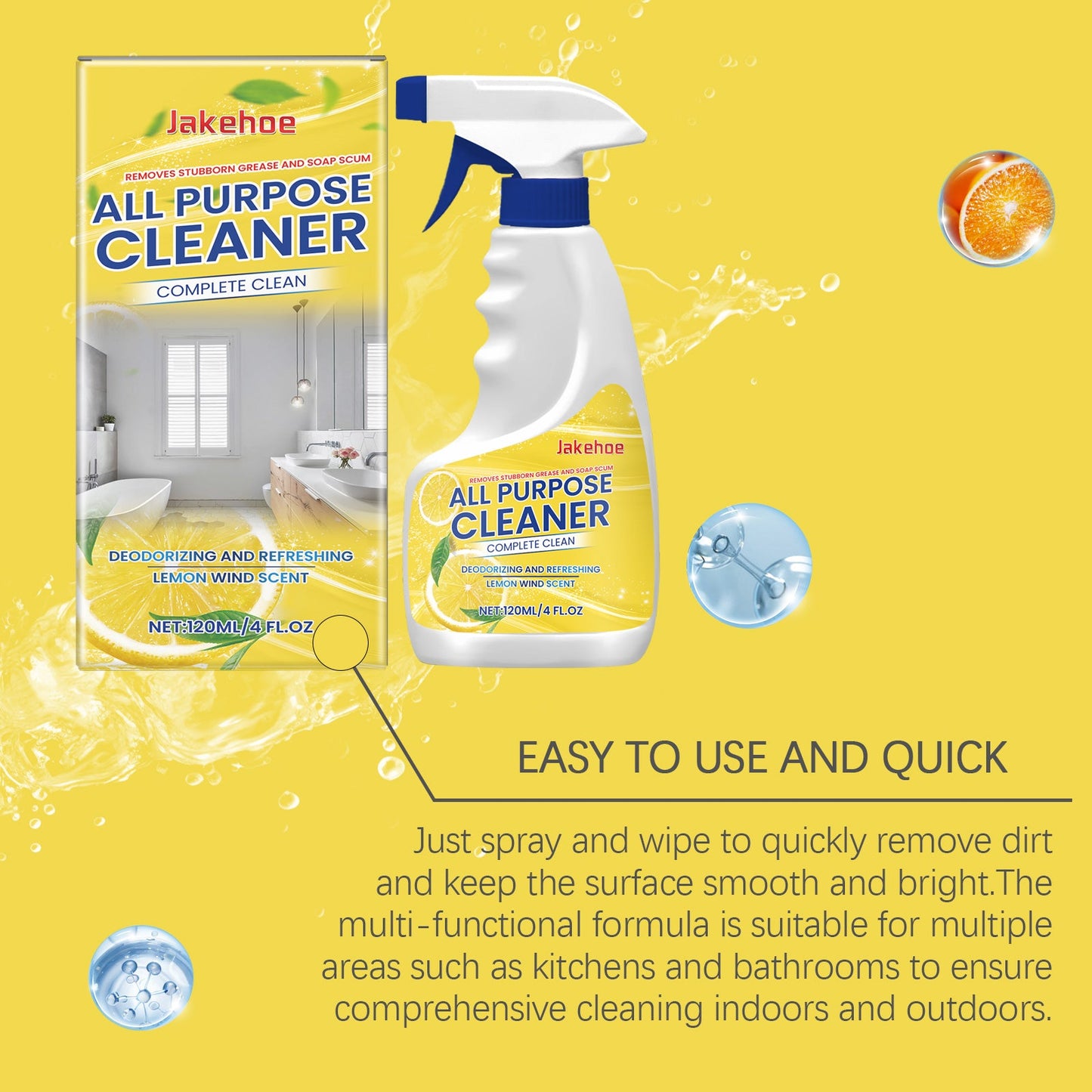 Jakehoe Multi Purpose Cleaner Degrease Stains and Gently Clean Floors and Surfaces