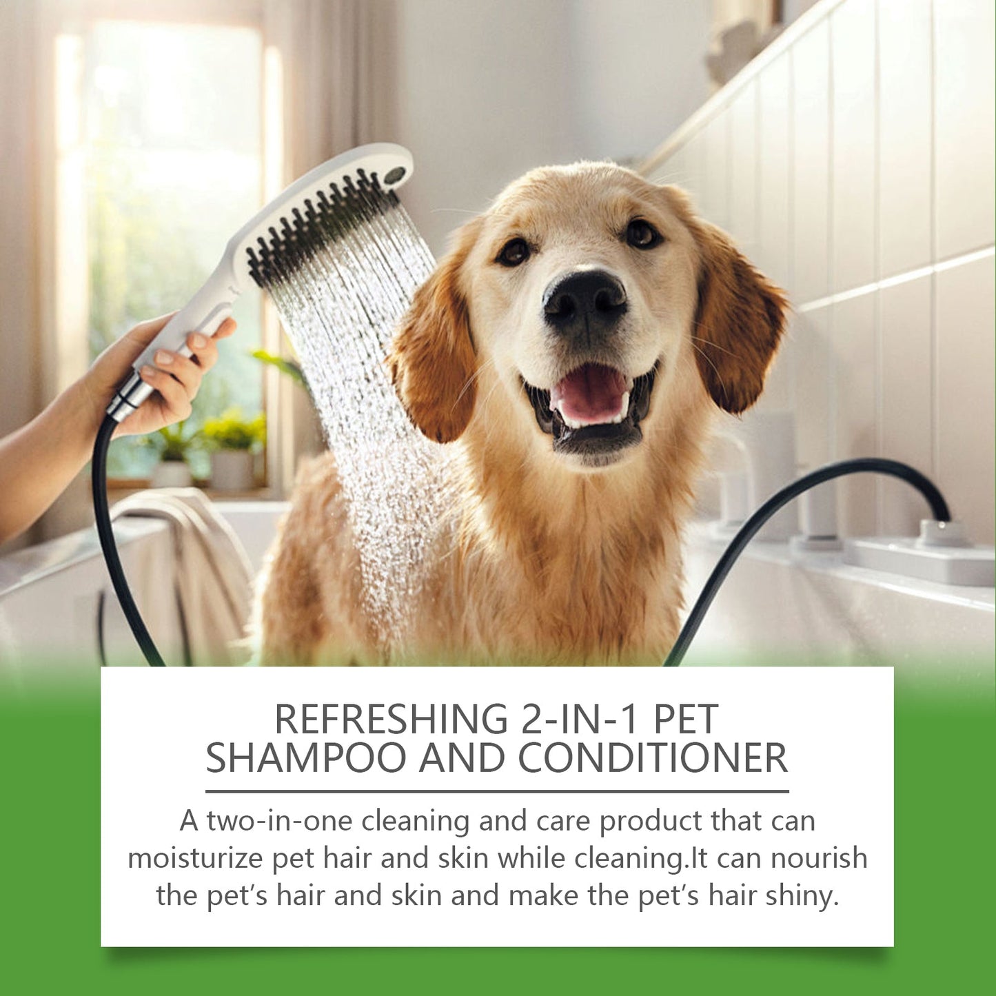 Yegbong 2 in 1 Pet Shampoo and Conditioner Gentle Cleansing for Dogs and Cats with Long Lasting Fragrance