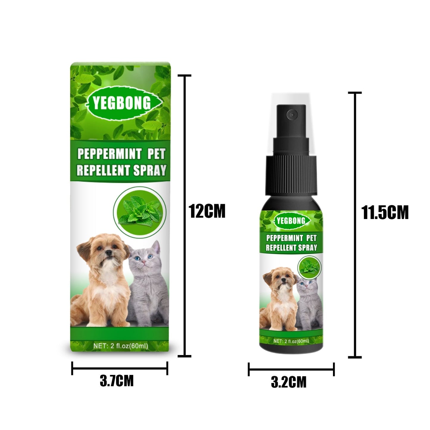 Yegbong Mint Pet Mite Spray Remove Fleas Mites and Fungal Growth for Dogs and Cats