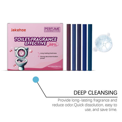 Jakehoe Perfume Toilet Cleaning Stick Remove Stains Odor and Freshen with Long Lasting Scent