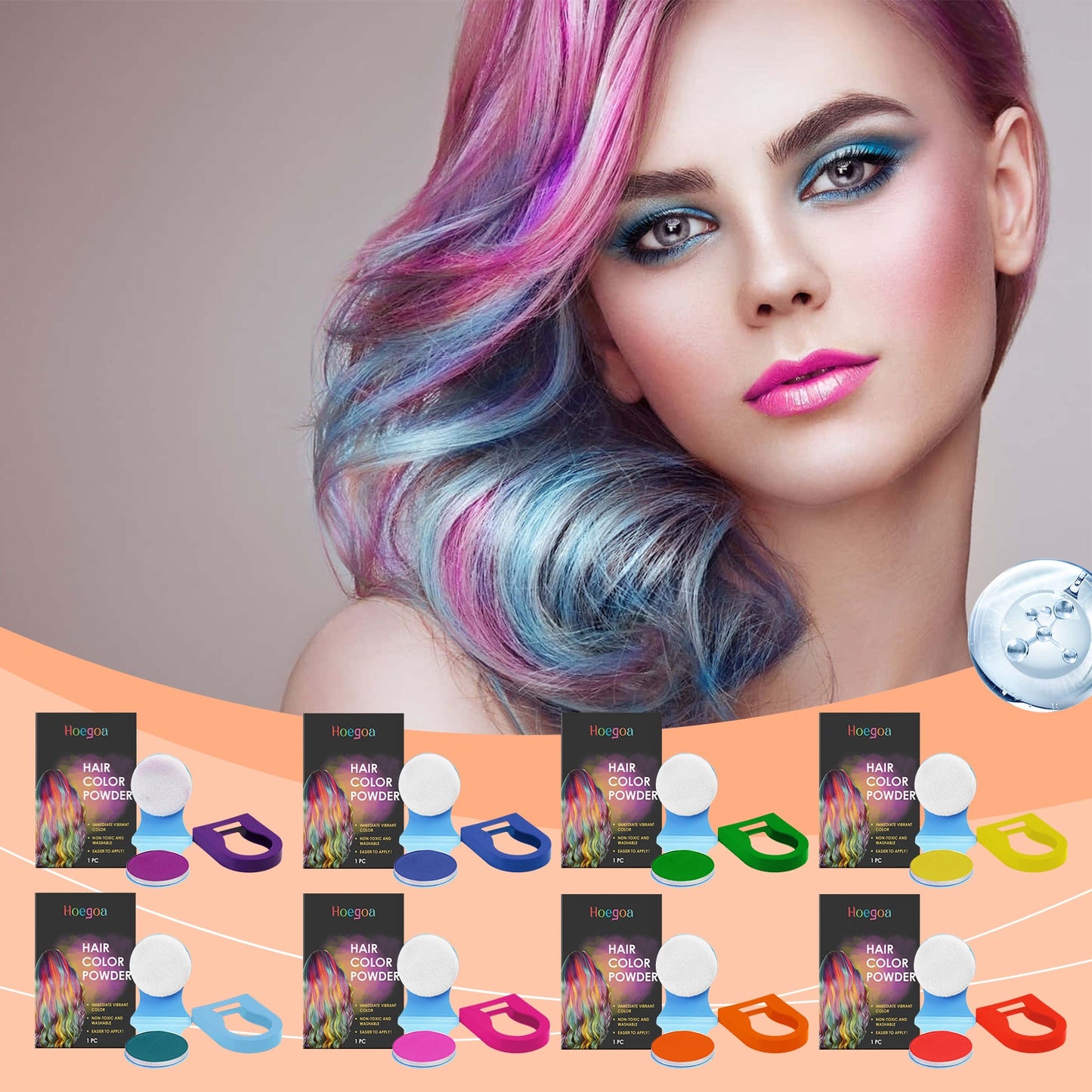 Hoegoa Purple Hair Styling Powder Natural Coverage and Convenient Color Refresh