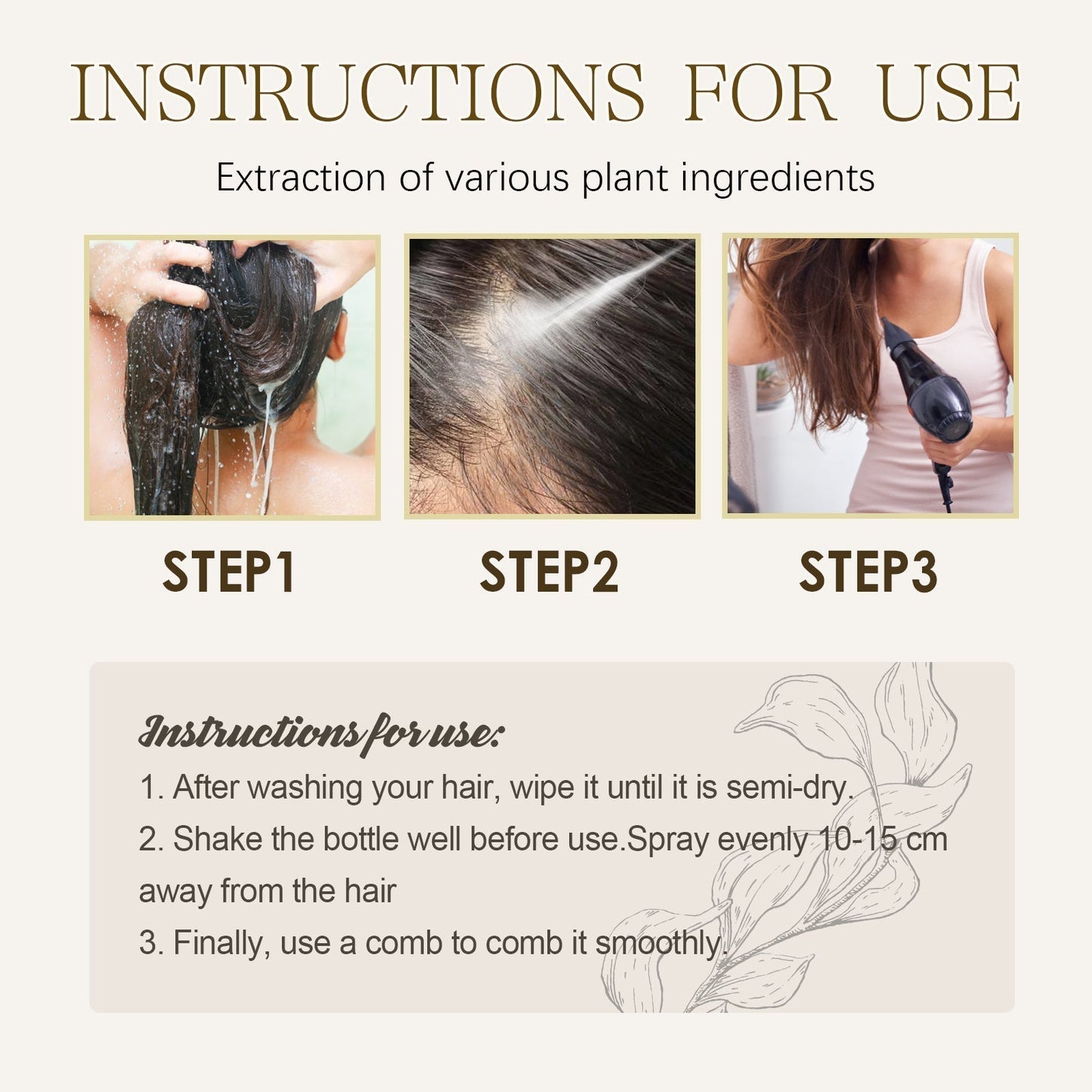 EELHOE Keratin Hair Treatment Spray Nourish Strengthen and Smooth Damaged Hair