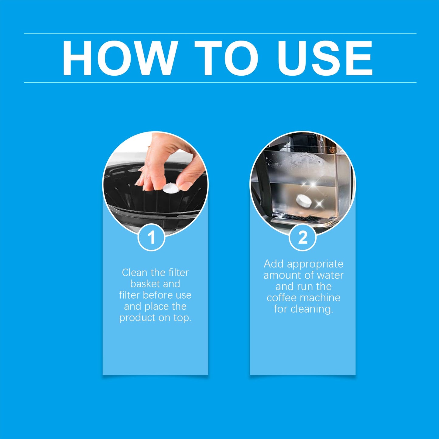 Jue-Fish Coffee Maker Descaling Tablets Powerful Cleaning for Fresh and Pure Brewing