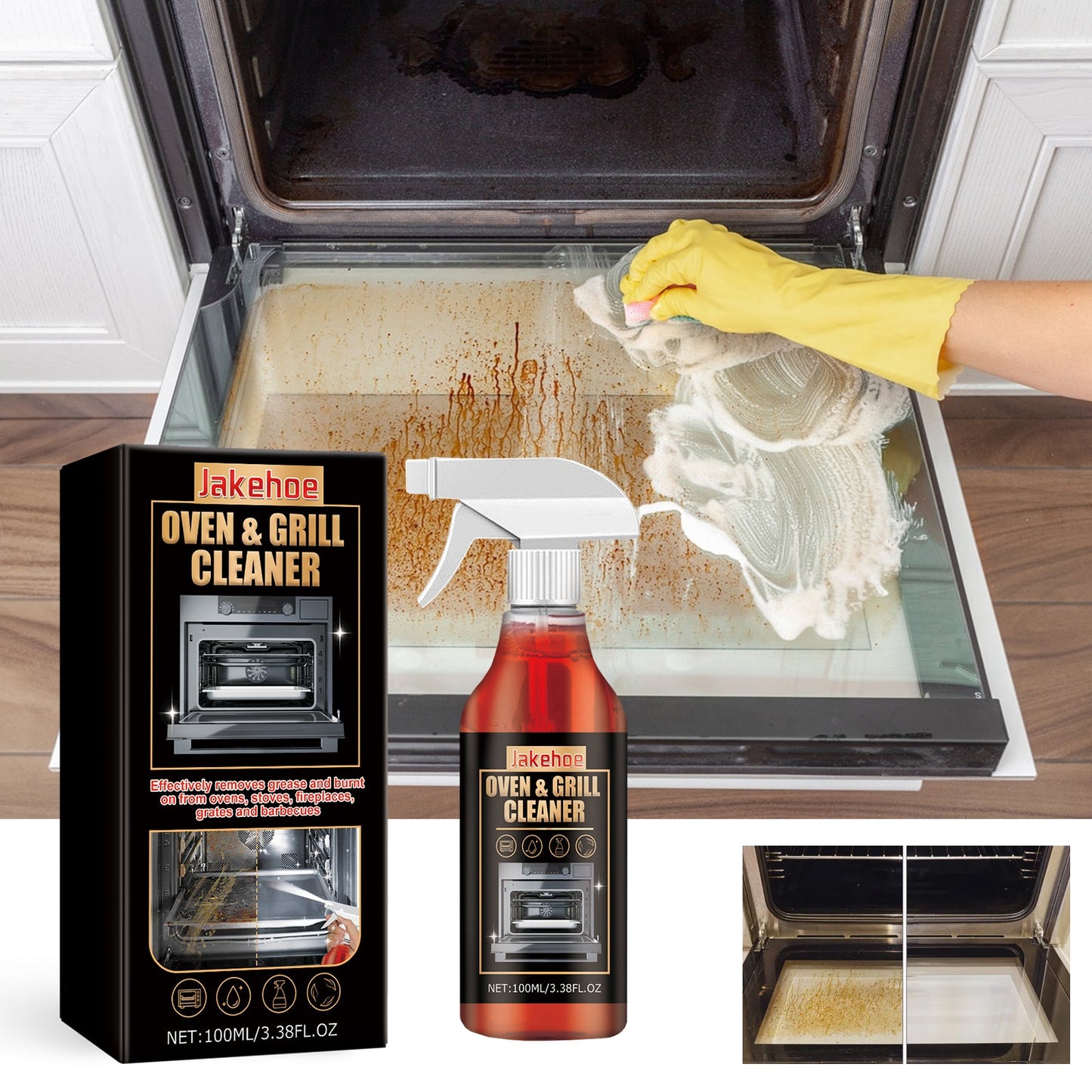 Jakehoe Oven and Grill Foam Cleaner Deep Degreasing and Deodorizing for a Fresh Kitchen