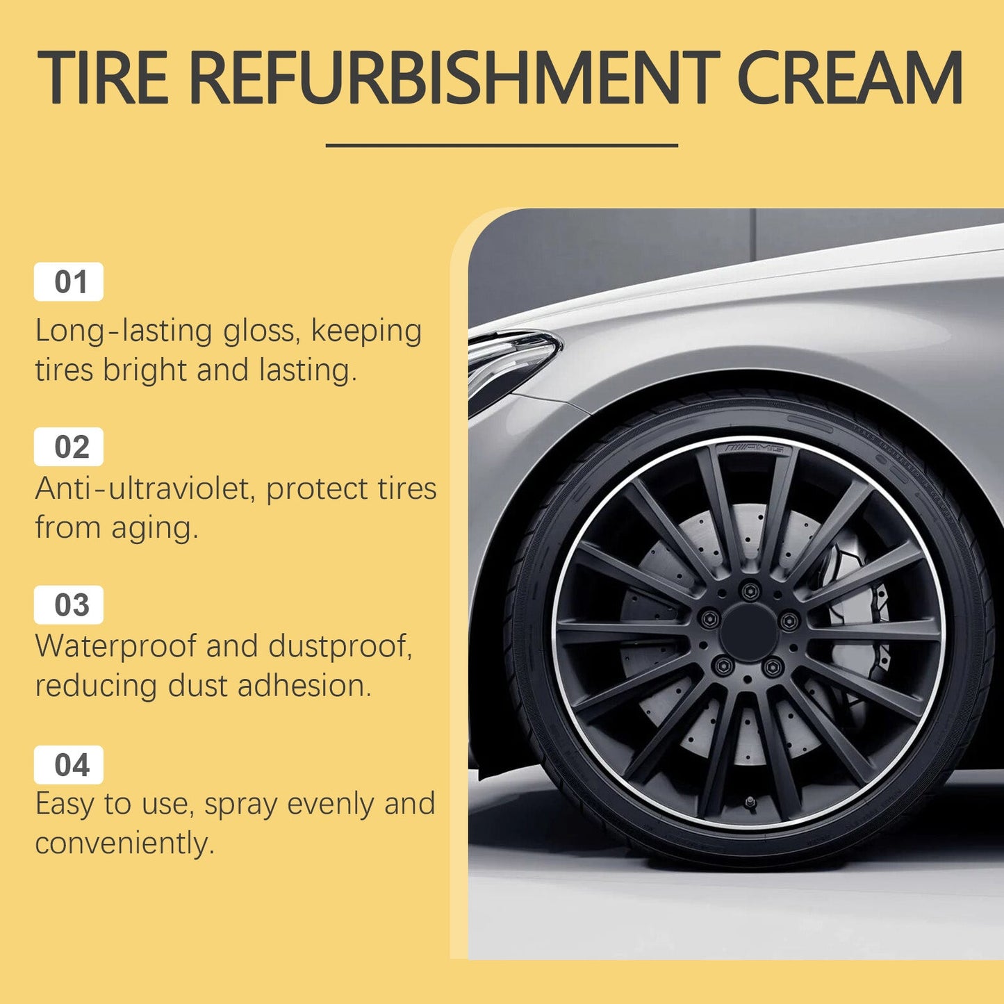 Homonth Car Tire Renewal Cream Deep Clean and Restore Tires with Waterproof Finish