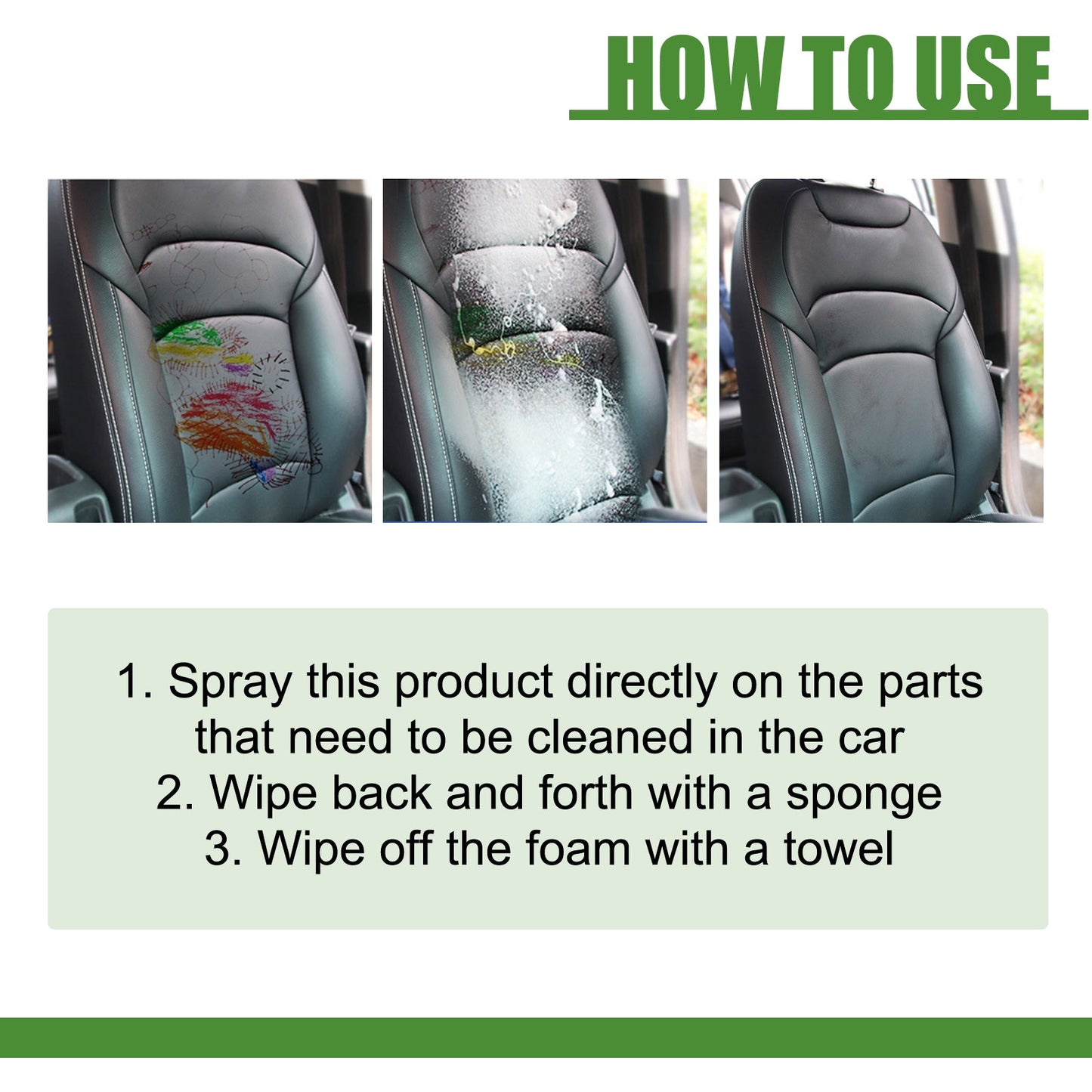Rayhong Automotive Foam Cleaner Revitalize Interior Seats Dashboard and Plastic Surfaces