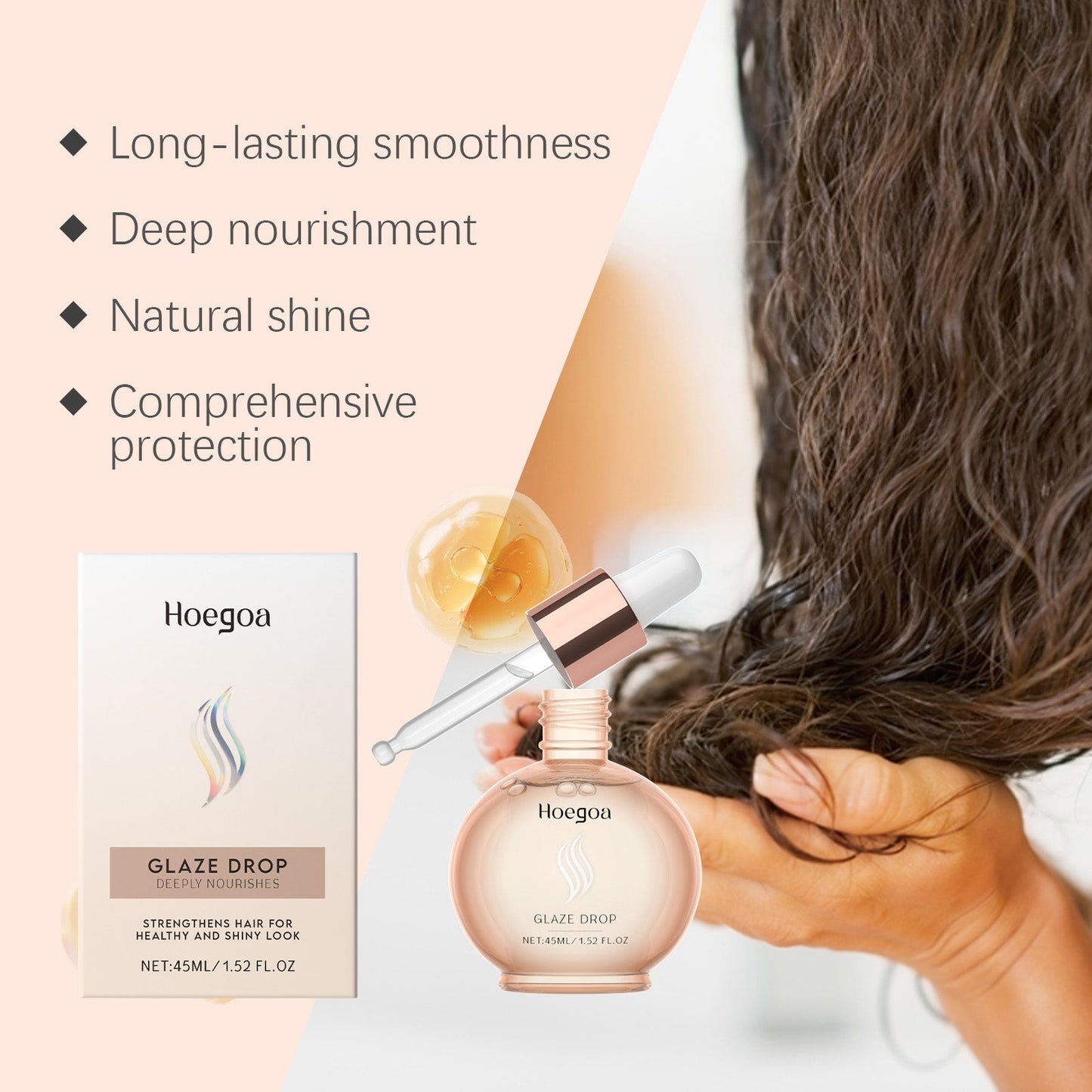 Hoegoa Natural Hair Oil Lightweight Nourishment Reduce Frizz and Enhance Luster