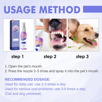 Yegbong Pet Oral Spray Remove Bad Breath and Odor for Healthy Mouth