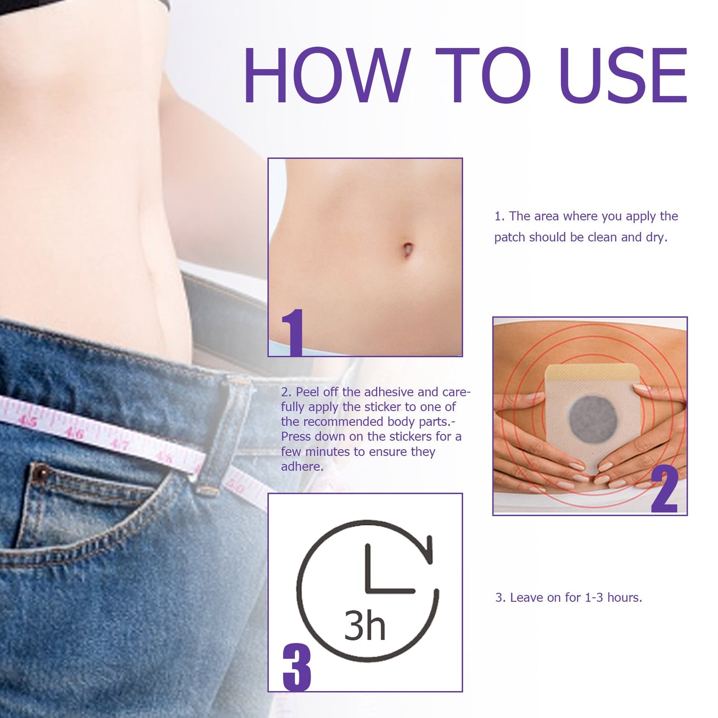 EELHOE Slimming Body Patch Lazy Shaping Care for Waist Arms and Thighs