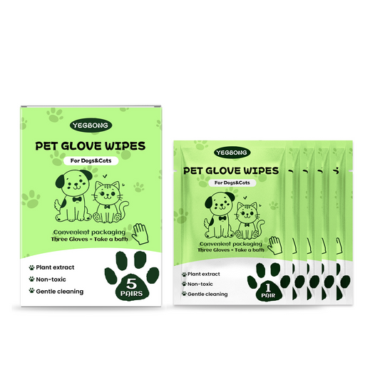Yegbong Pet Cleaning Glove Waterless Grooming for Cats and Dogs Remove Dirt and Odor