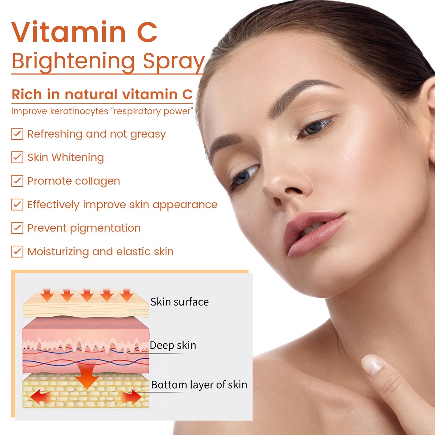 EELHOE Vitamin C Hydrating Facial Mist Moisturize Skin Brighten and Fade Blemishes