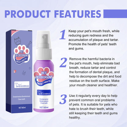 Yegbong Pet Oral Spray Remove Bad Breath and Odor for Healthy Mouth