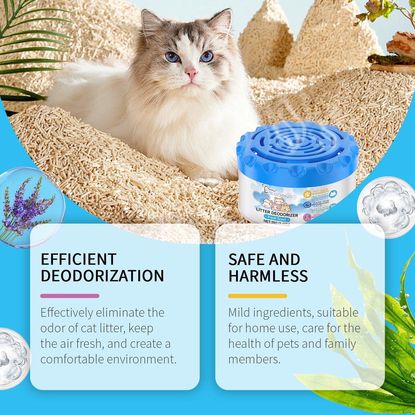 Yegbong Cat Litter Fresh Gel Eliminate Urine and Feces Odors