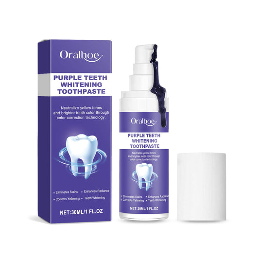 Oralhoe Purple Brightening Toothpaste Remove Stains Whiten Teeth and Freshen Breath