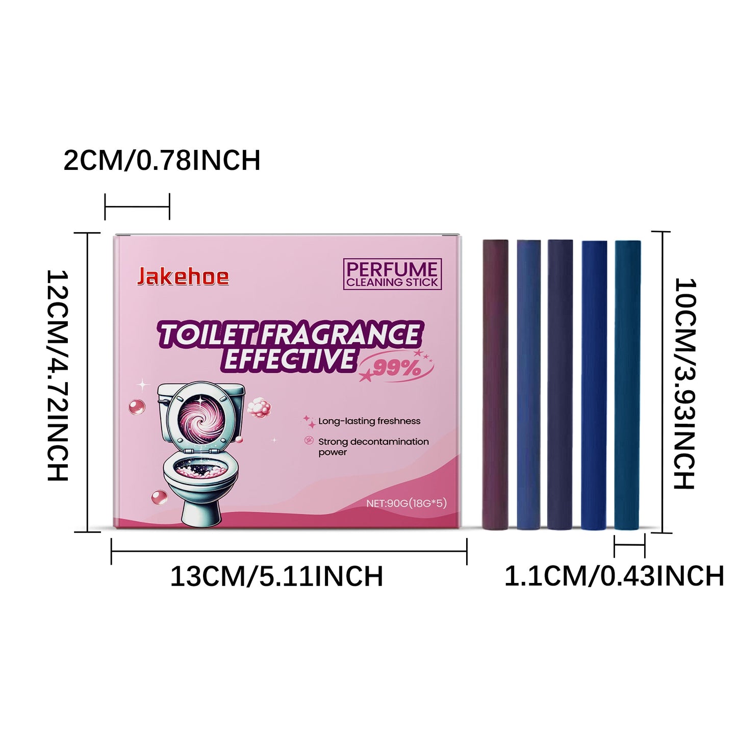 Jakehoe Perfume Toilet Cleaning Stick Remove Stains Odor and Freshen with Long Lasting Scent