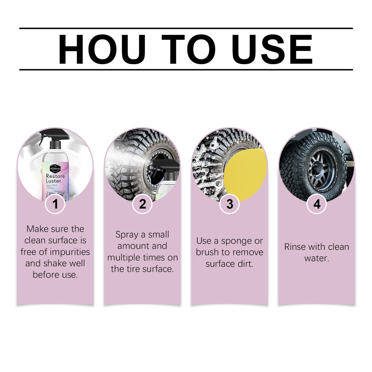 Homonth Heavy Duty Wheel Cleaner Foam Remove Dirt and Protect Car Rims