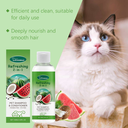 Yegbong 2 in 1 Pet Shampoo and Conditioner Gentle Cleansing for Dogs and Cats with Long Lasting Fragrance