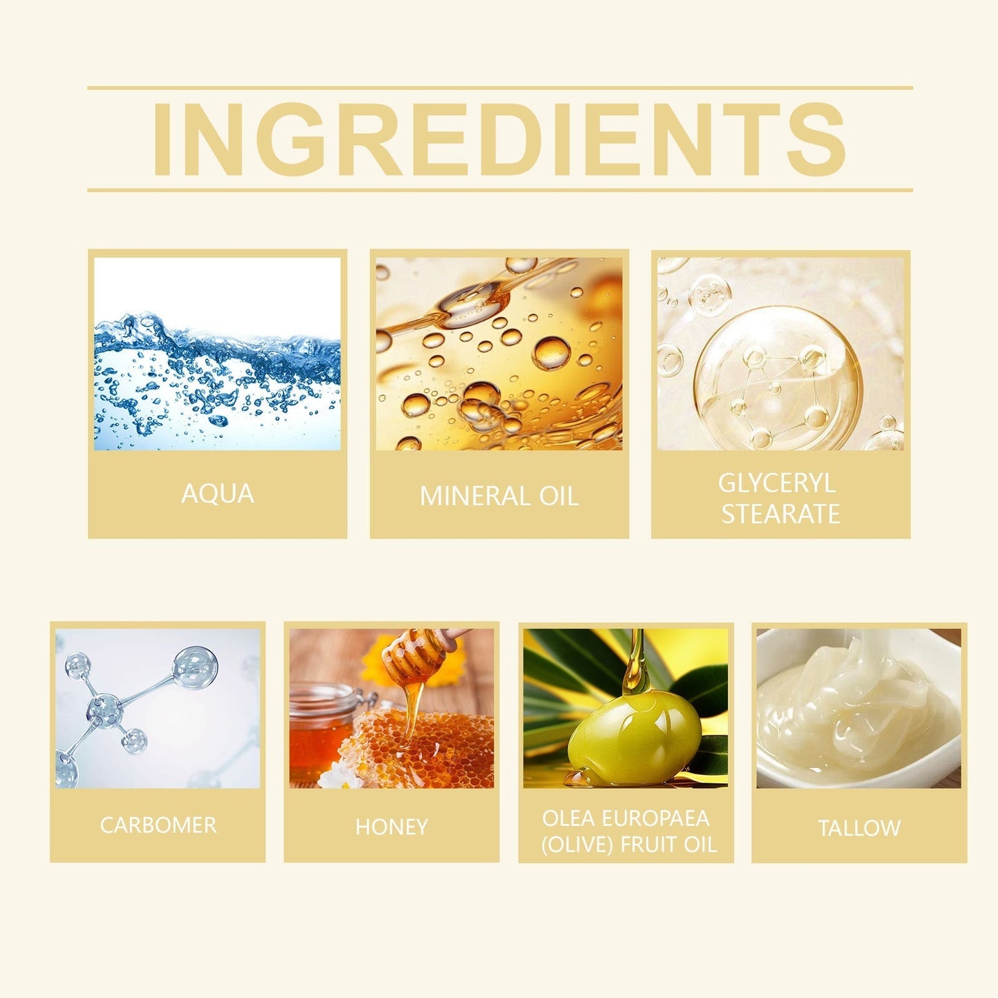 OUHOE Honey and Tallow Body Moisturizer Intensive Hydration Smooth and Elastic Skin