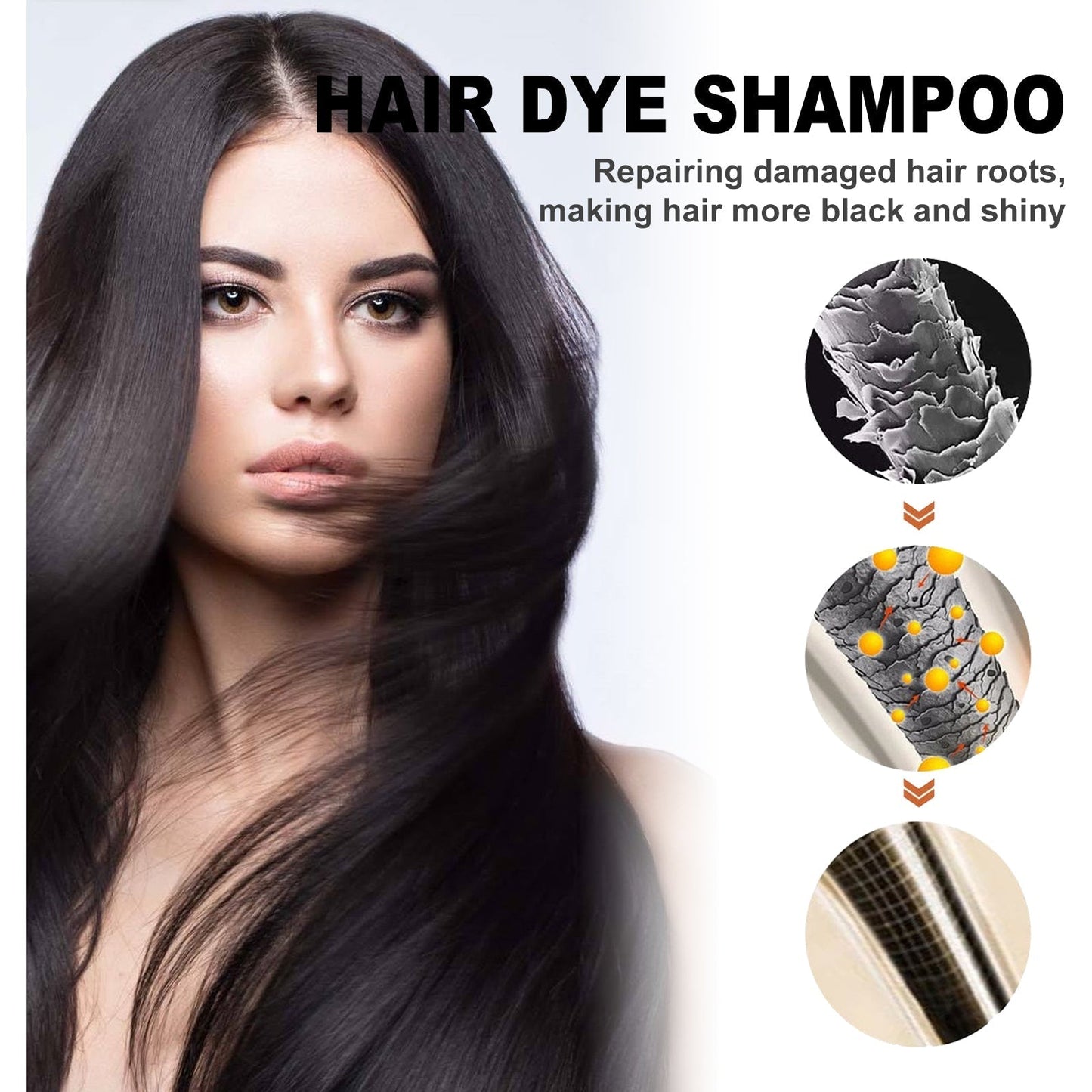 EELHOE Black Hair Shampoo He Shou Wu Extract Nourish and Strengthen Hair Smooth and Healthy