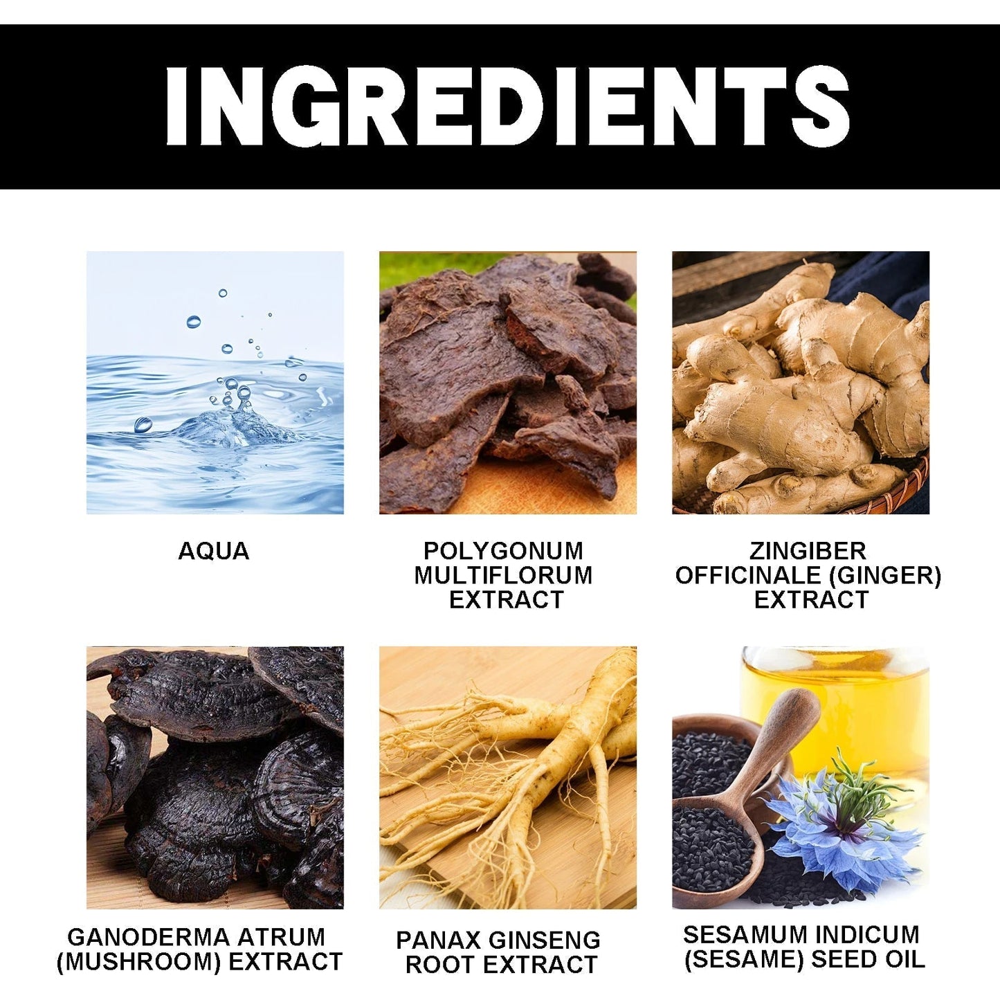 EELHOE Black Hair Shampoo He Shou Wu Extract Nourish and Strengthen Hair Smooth and Healthy